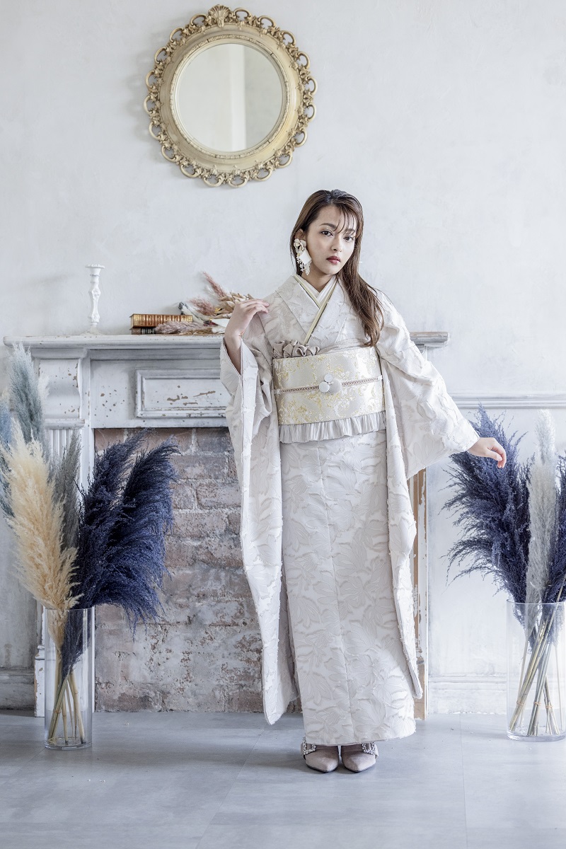 【アウトレット】合繊振袖ラフィネモカ GF-58 -ビタースウィート-