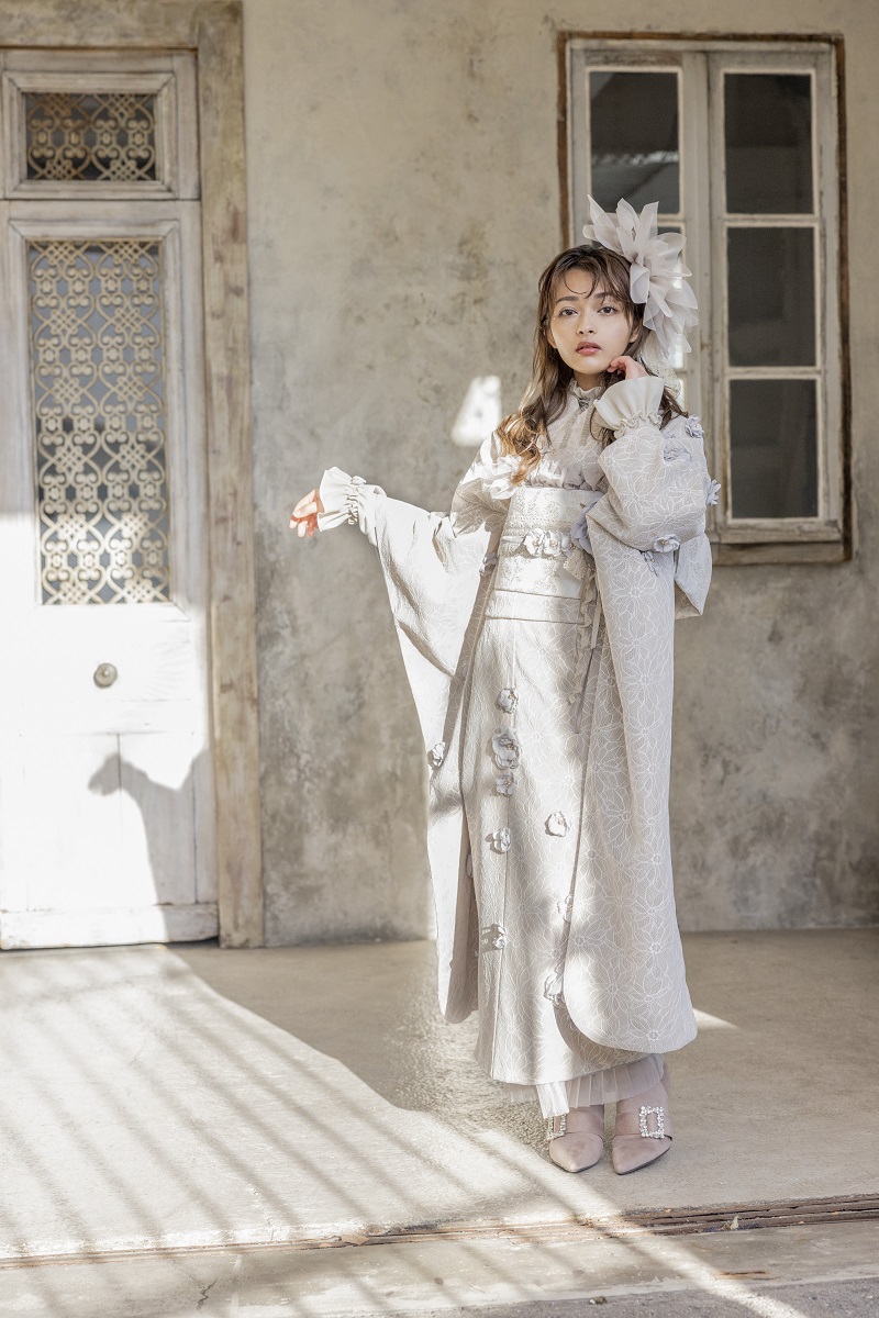 合繊振袖ラフィネモカ GF-56 -フィオラ・ドール-【アイボリー】 - 画像 (8)