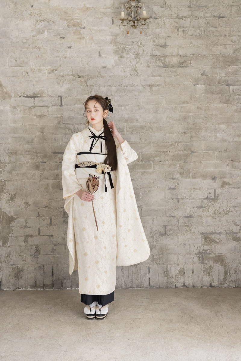 【ｱｳﾄﾚｯﾄ】合繊振袖ラフィネモカ GF-53 - ドルチェ-【ﾊﾆｰﾍﾞｰｼﾞｭ 】 - 画像 (6)