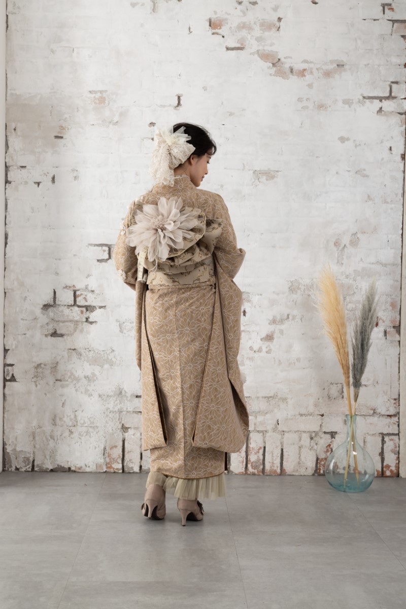 【ｱｳﾄﾚｯﾄ】合繊振袖ラフィネモカ GF-57 -フィオラ・ドール- - 画像 (3)