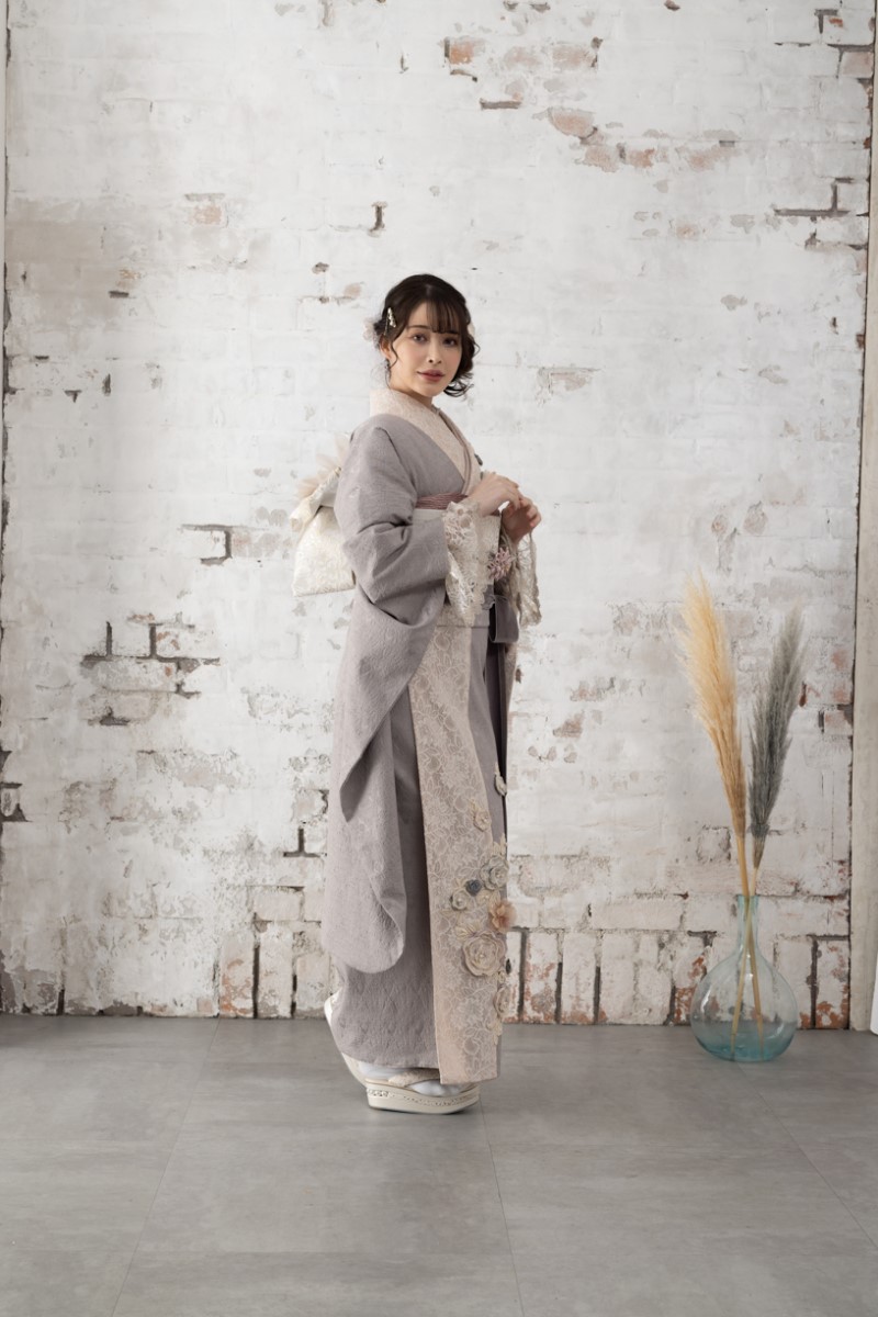 合繊振袖ラフィネモカ GF-51 -レース&ジャガード- - 画像 (3)