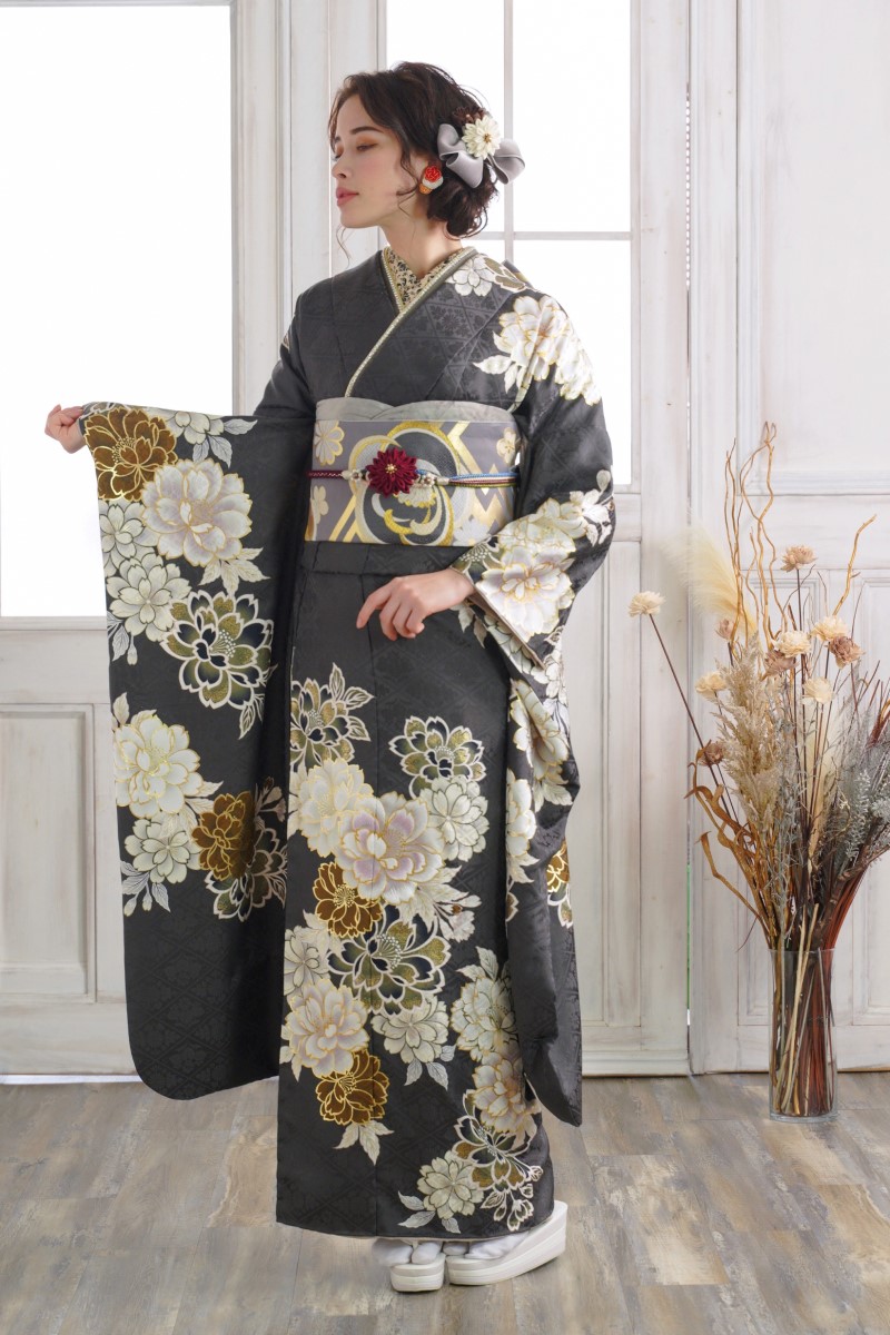 正絹振袖ラフィネモカ RF-15 -ディープグレー- - 画像 (7)