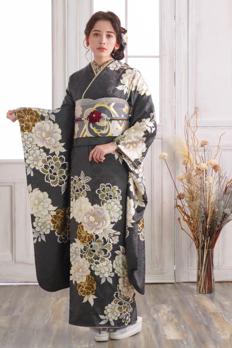 正絹振袖ラフィネモカ RF-15 -ディープグレー- - 画像 (8)