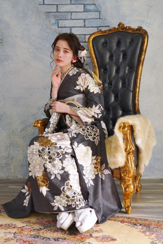 正絹振袖ラフィネモカ RF-15 -ディープグレー- - 画像 (5)