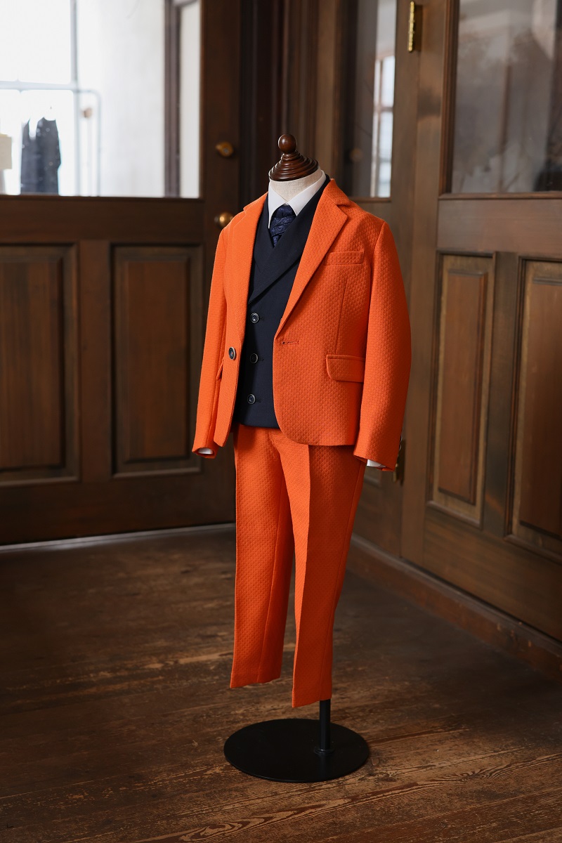 【現品100㎝】キッズタキシード RT-041 オレンジ