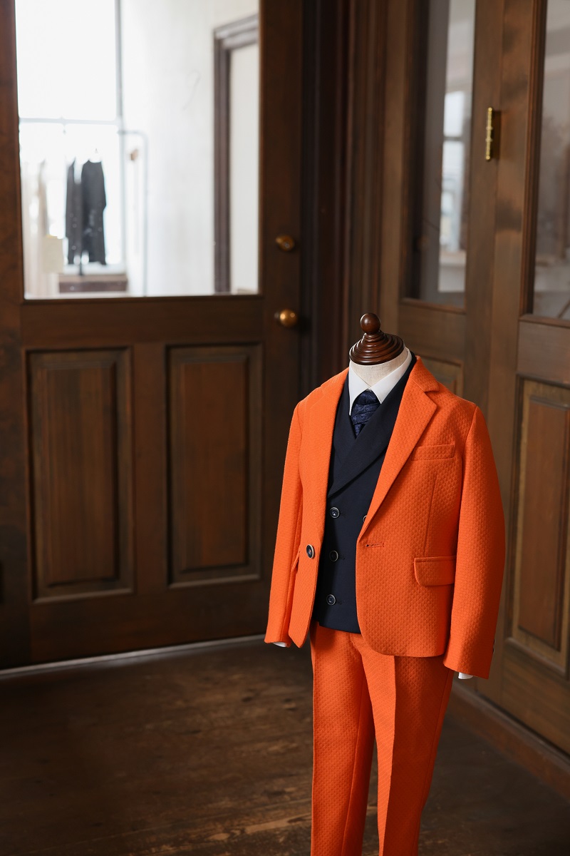 【現品100㎝】キッズタキシード RT-041 オレンジ - 画像 (5)