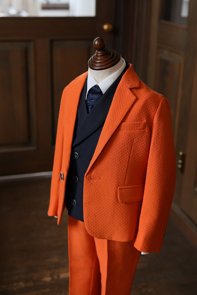 【現品100㎝】キッズタキシード　RT-041　オレンジ - 画像 (3)