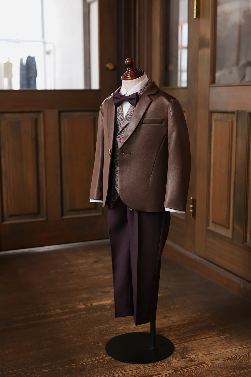 【現品110㎝】キッズタキシード RT-042 ブラウン