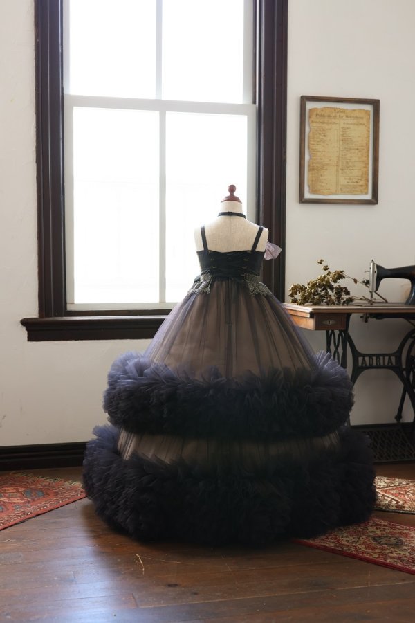 【現品120㎝】ロングドレスR-131 ブラック - 画像 (2)