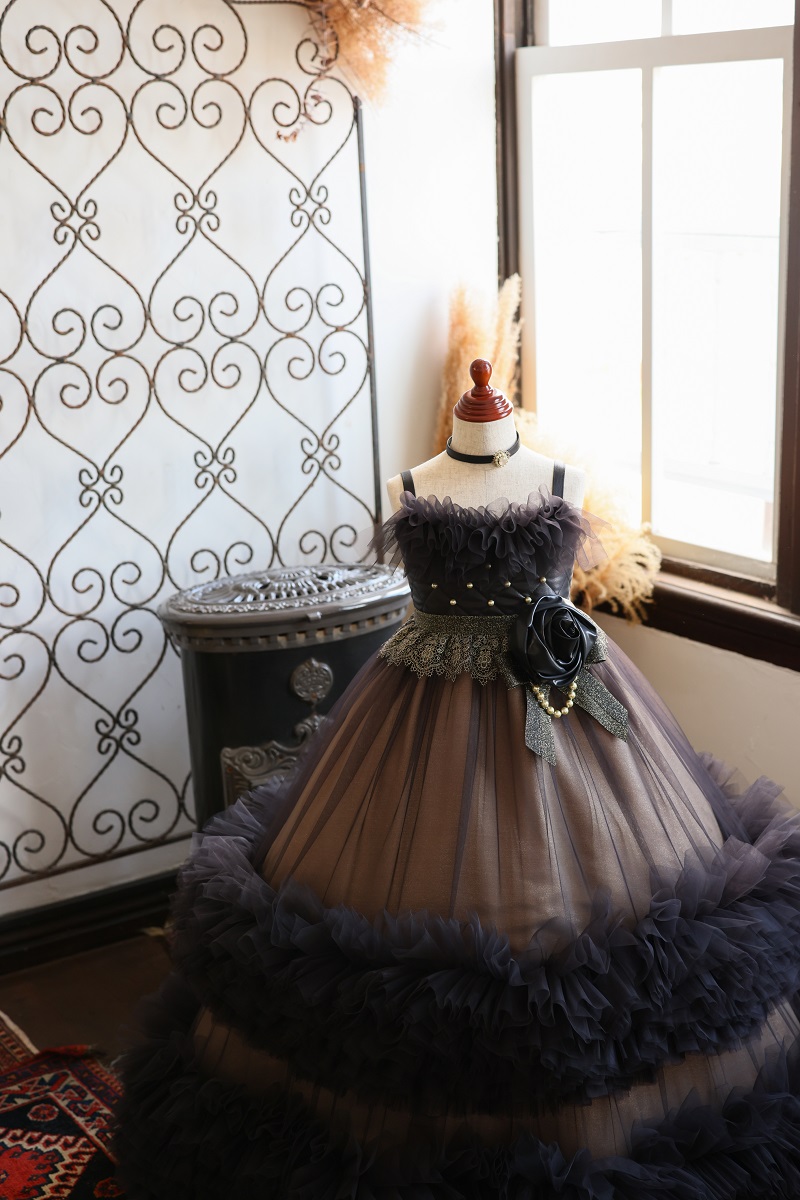 【現品120㎝】ロングドレスR-131 ブラック - 画像 (7)