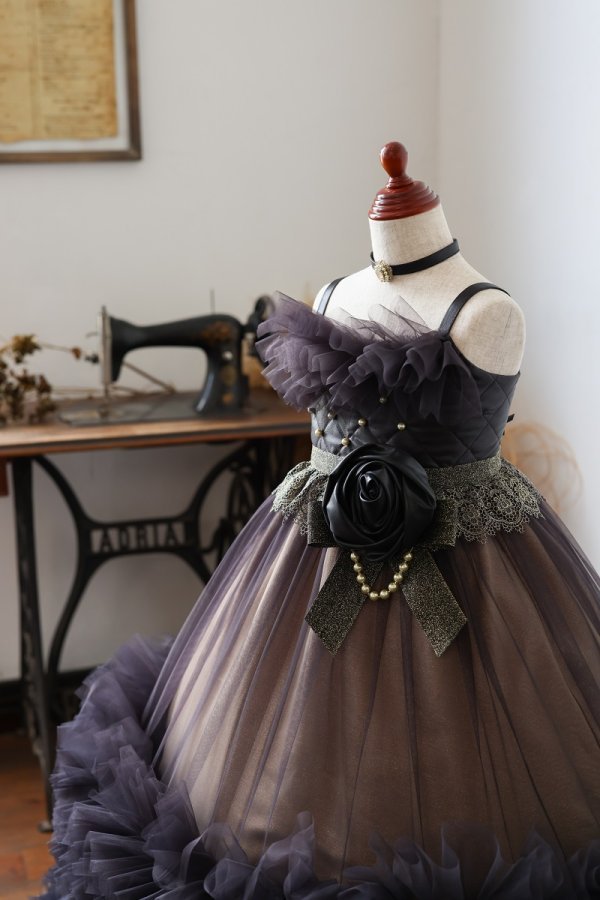 【現品120㎝】ロングドレスR-131 ブラック - 画像 (4)