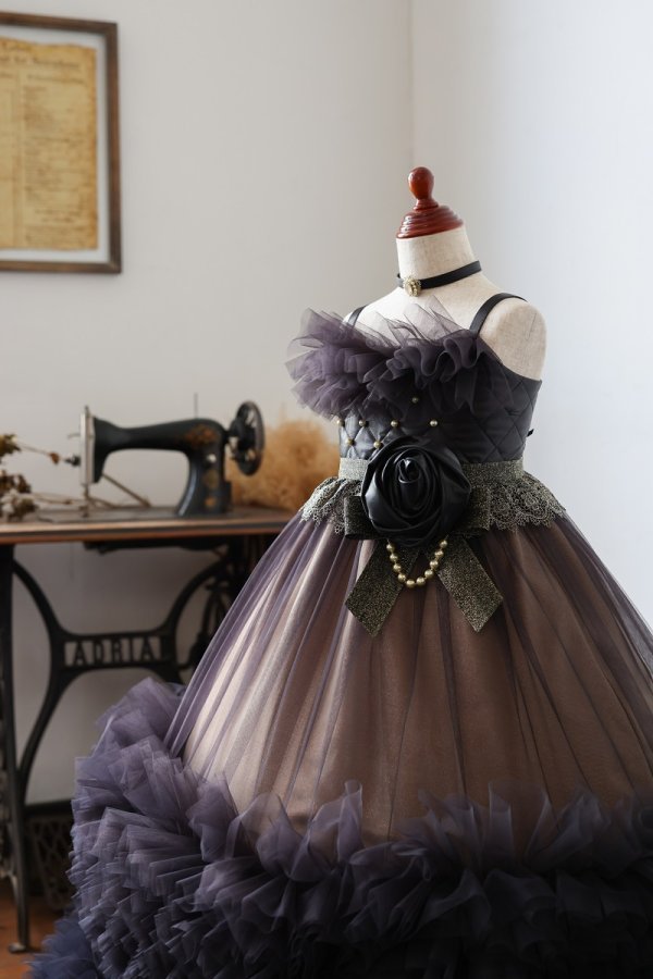 【現品120㎝】ロングドレスR-131 ブラック - 画像 (5)