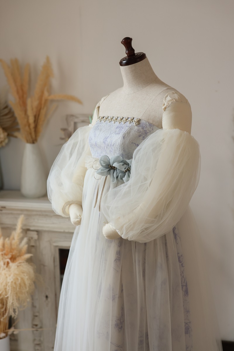 【現品】マタニティードレス R-2018 ブルー - 画像 (4)