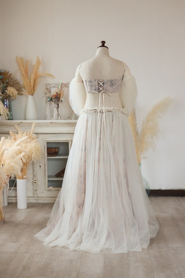 【現品】マタニティードレス R-2018 ベージュ - 画像 (3)