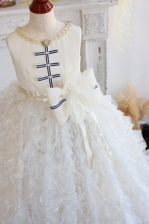 【現品120㎝】ロングドレスR-134　アイボリー - 画像 (2)