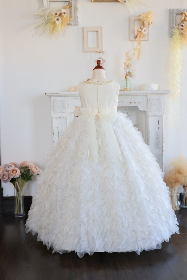 【現品120㎝】ロングドレスR-134　アイボリー - 画像 (3)