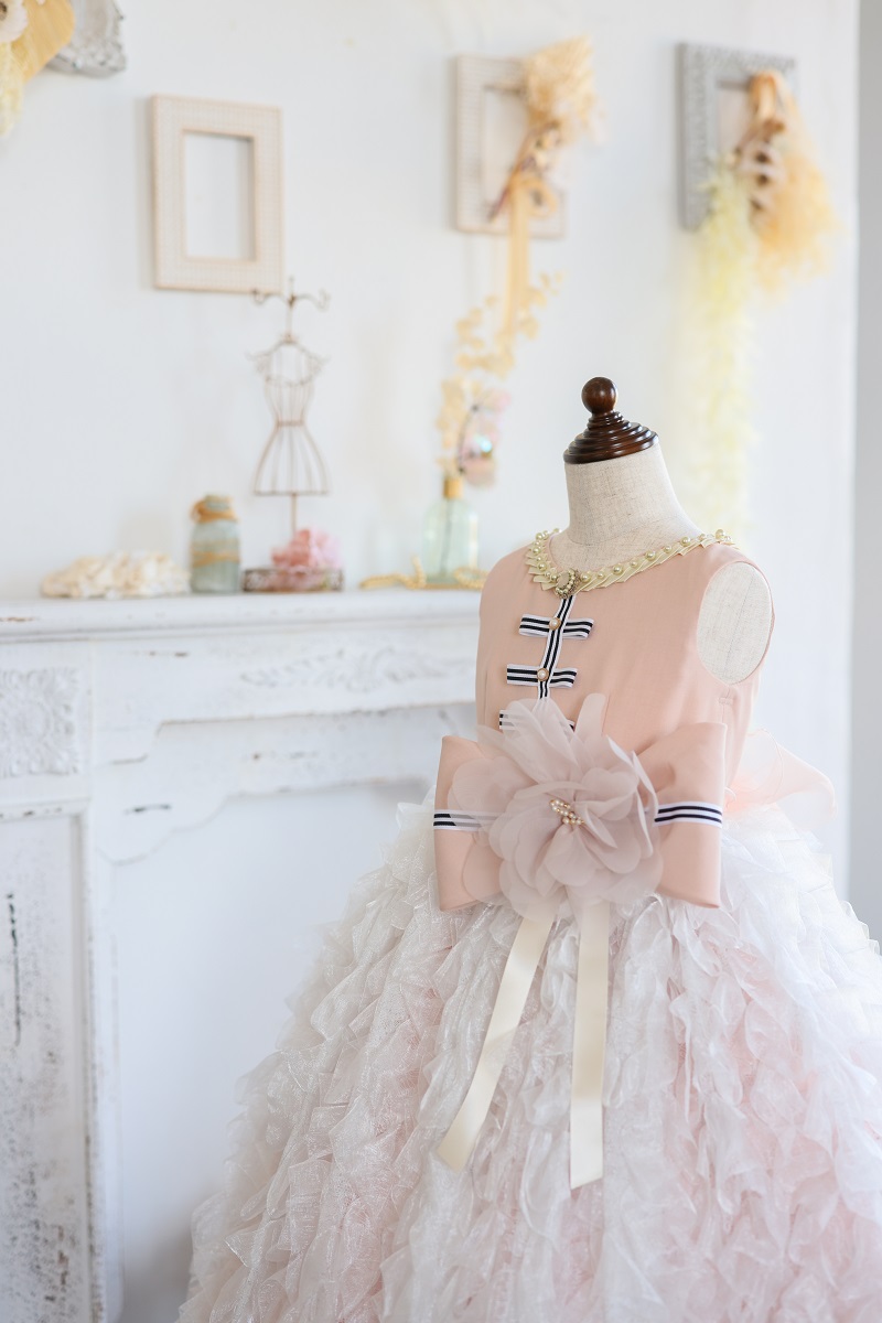 【現品120㎝】ロングドレスR-134　ピンク - 画像 (5)