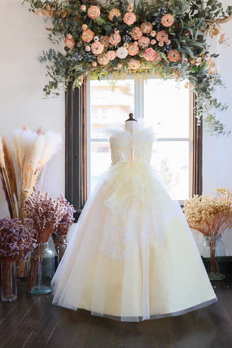 【現品120㎝】ロングドレスR-125 イエロー - 画像 (2)