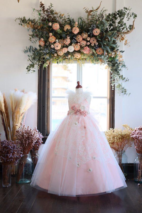 【現品120㎝】ロングドレスR-125 ピンク