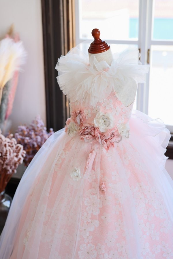 【現品120㎝】ロングドレスR-125 ピンク - 画像 (3)