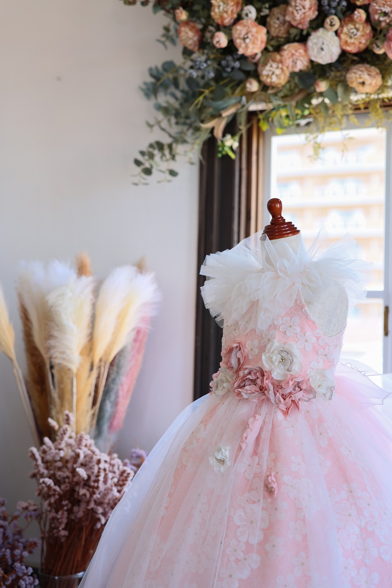 【現品120㎝】ロングドレスR-125 ピンク - 画像 (5)