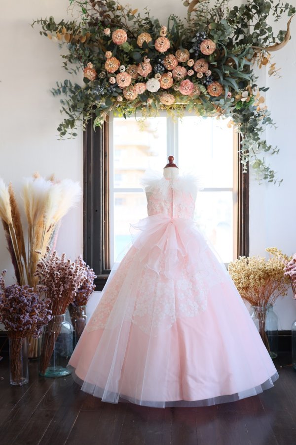 【現品120㎝】ロングドレスR-125 ピンク - 画像 (2)