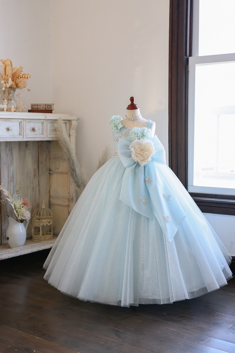 【現品120㎝】ロングドレスR-130 ブルー