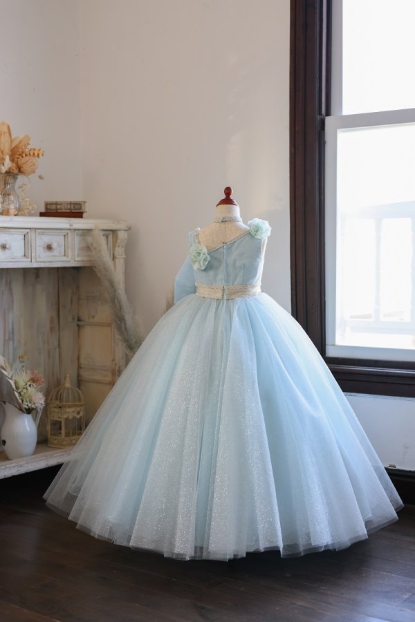 【現品120㎝】ロングドレスR-130 ブルー - 画像 (2)