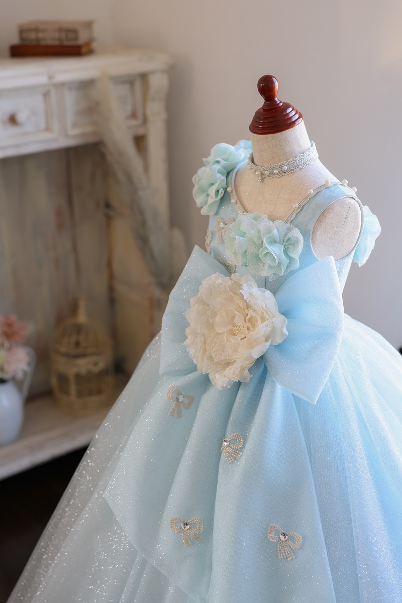 ロングドレスR-130　ブルー - 画像 (6)