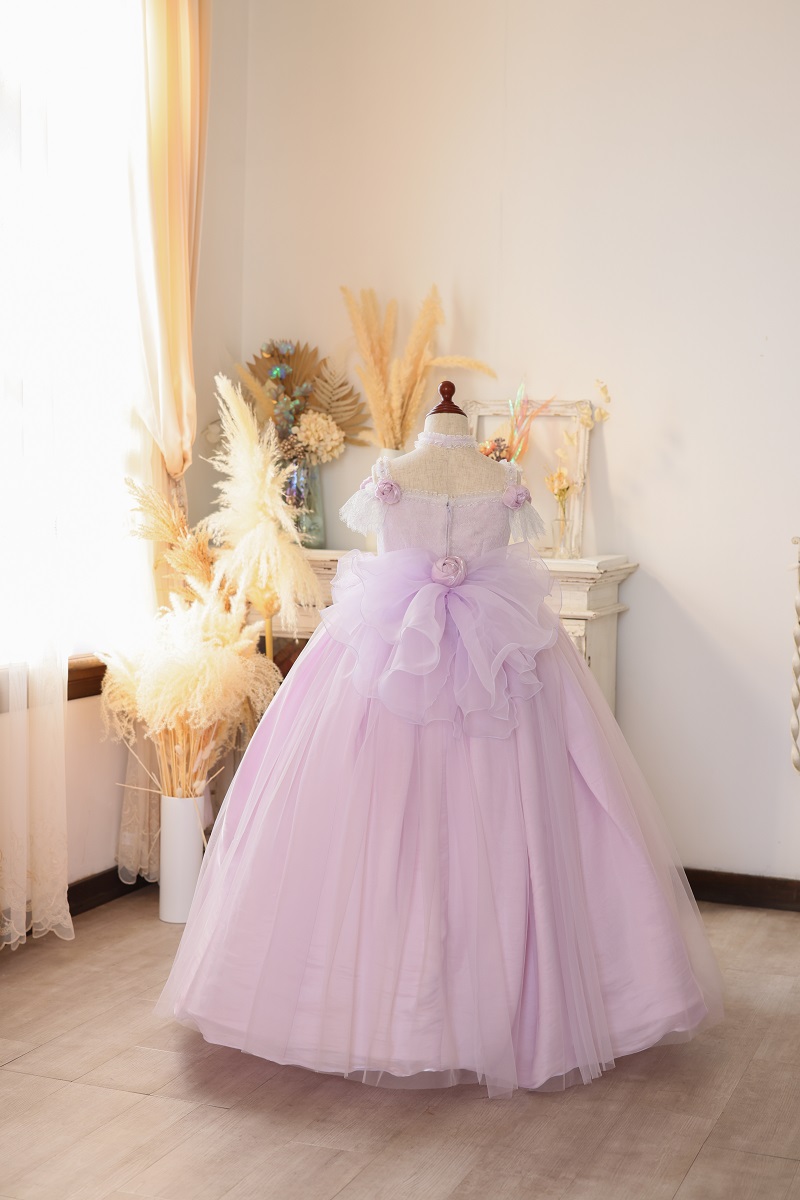 【現品120㎝】ロングドレスR-128 パープル - 画像 (4)