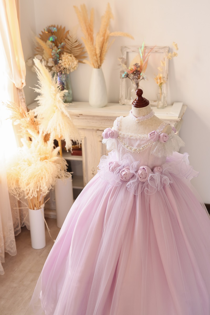 【現品120㎝】ロングドレスR-128 パープル - 画像 (6)