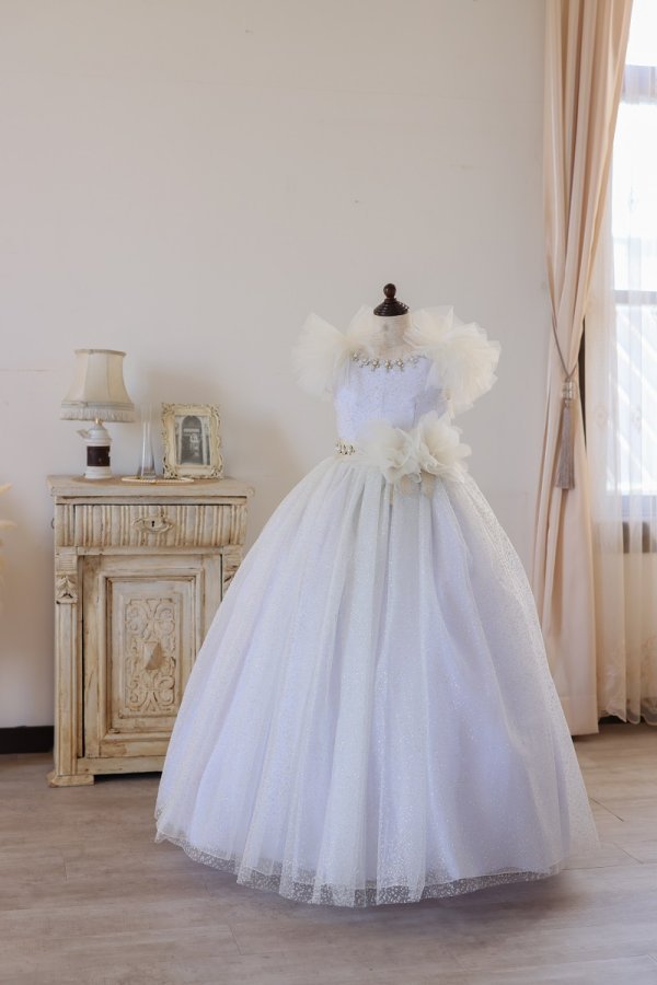 【現品120㎝】ロングドレスR-129 パープル