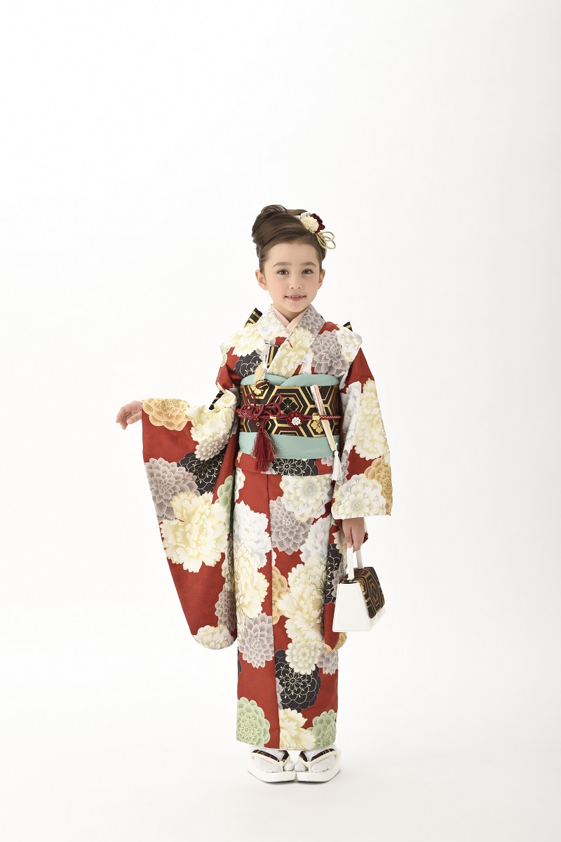 花わらべ7歳きもの WO-1古典【赤】