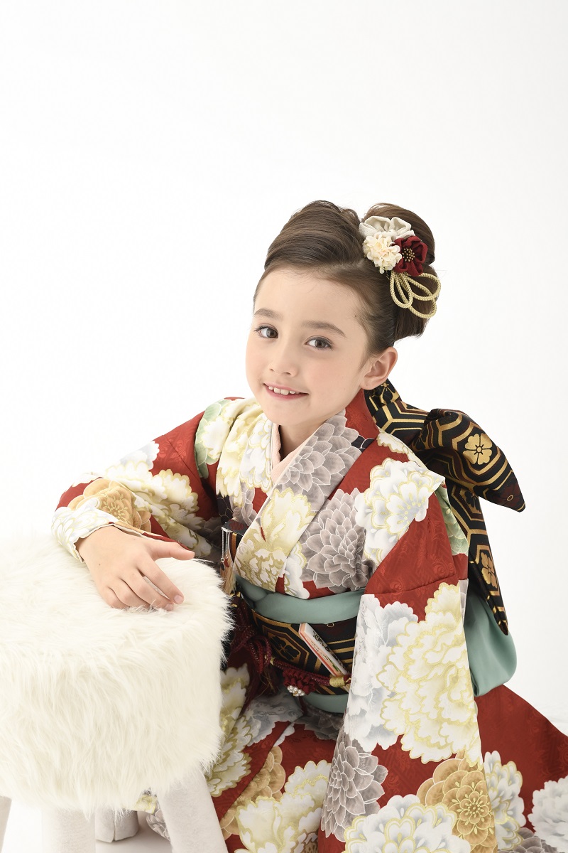 花わらべ7歳きもの WO-1古典【赤】 - 画像 (3)