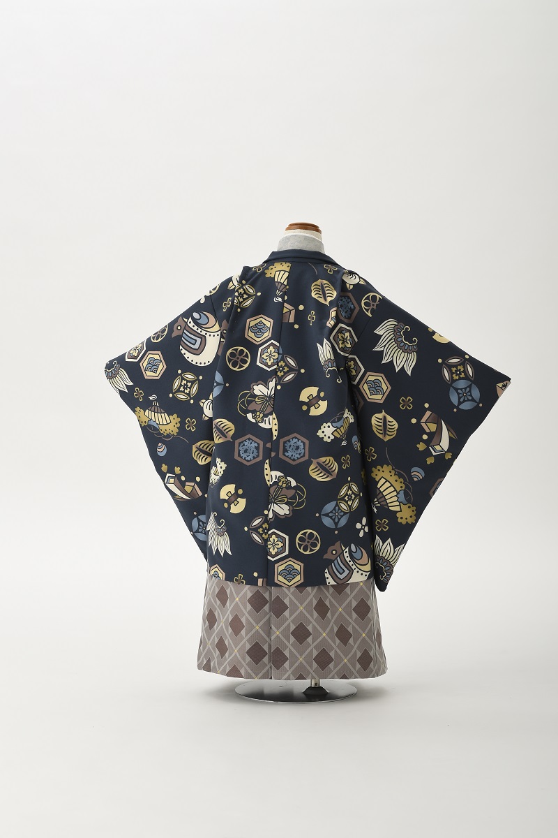 花わらべ男児セット3歳 /5歳　宝づくし【紺×薄ｸﾞﾘｰﾝ】 - 画像 (2)