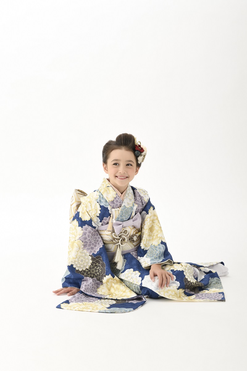 花わらべ7歳きもの WO-2古典【紺】 - 画像 (3)