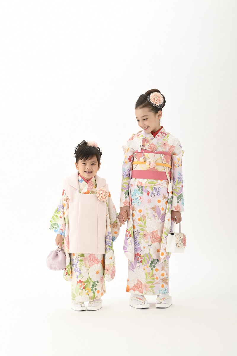 花わらべ7歳きもの WO-3カラフル【くすみ紫】 - 画像 (5)