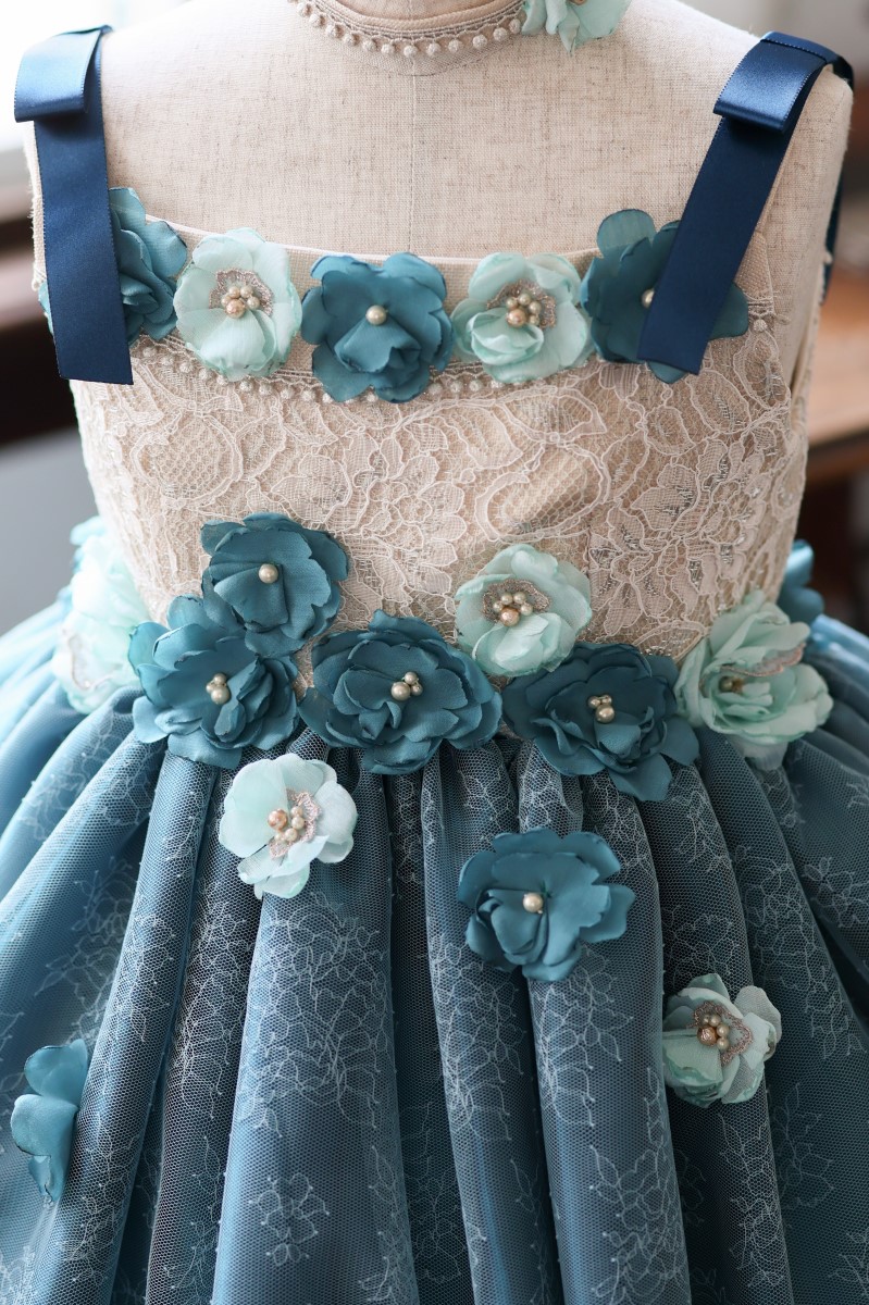 ロングドレスR-089　ブルーグリーン - 画像 (8)