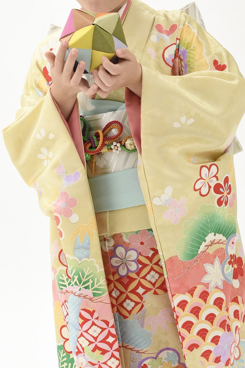 花うさぎ7歳きもの HM-1松竹梅【クリーム】 - 画像 (5)