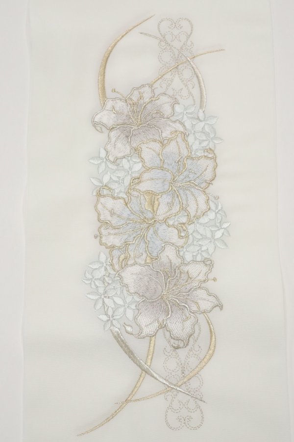 シルエリーししゅう半衿2508百合×ブーケ　-2色展開- - 画像 (6)