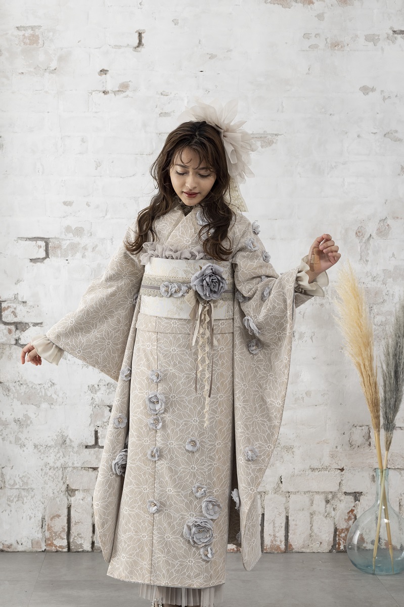 合繊振袖ラフィネモカ GF-56 -フィオラ・ドール-【アイボリー】 - 画像 (4)