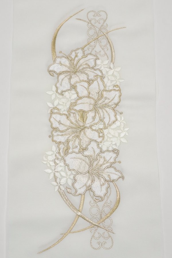 シルエリーししゅう半衿2508百合×ブーケ -2色展開- - 画像 (4)