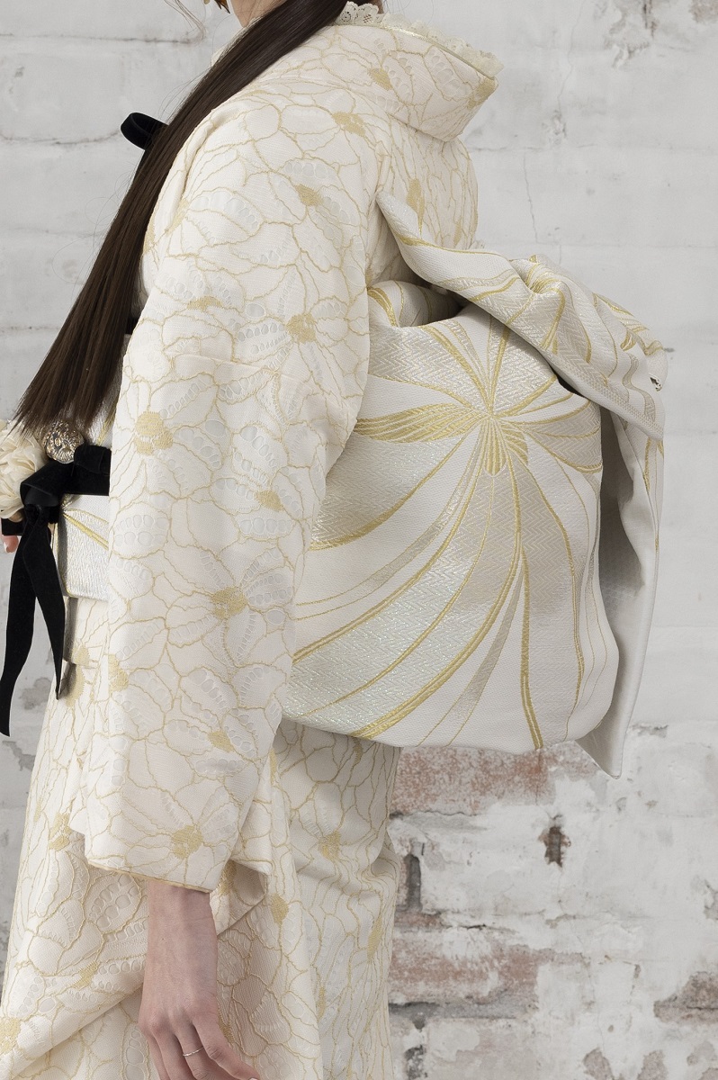 《人気商品》袋帯【正絹】振袖用 GFO-53白ゴールド - 画像 (3)