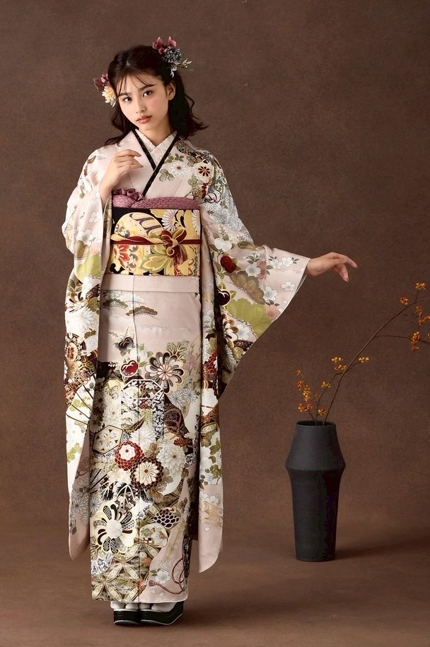 2026正絹振袖　ひいな　№1177　-灰桜色- - 画像 (2)