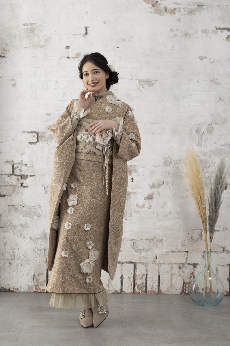 【ｱｳﾄﾚｯﾄ】合繊振袖ラフィネモカ GF-57 -フィオラ・ドール- - 画像 (2)