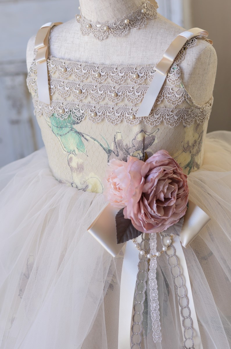 ロングドレスR-090 ベージュ - 画像 (3)