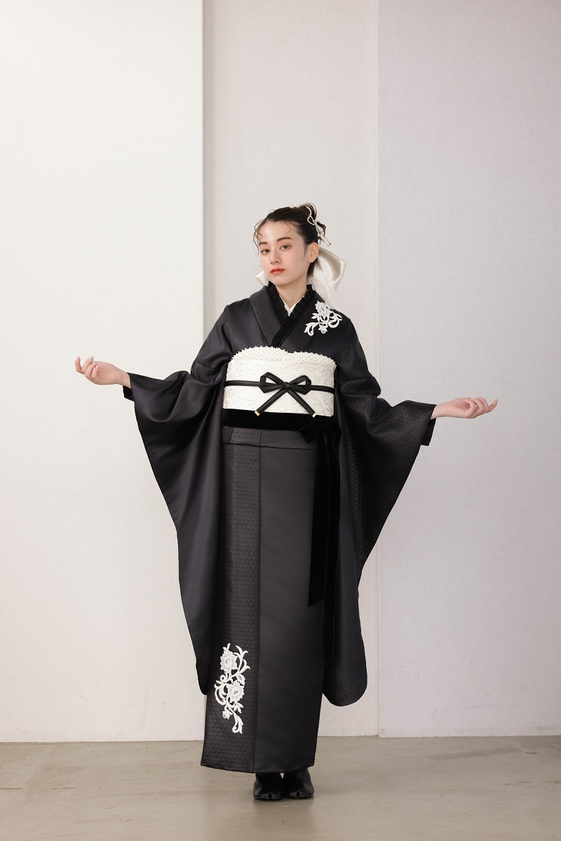 合繊振袖ラフィネモカ GF-74 レザリーダイヤ【ブラック】 - 画像 (14)