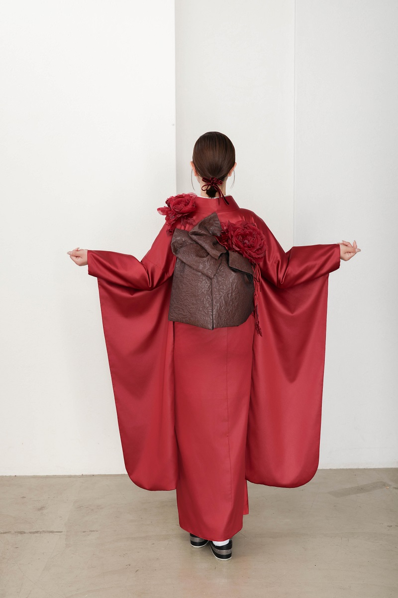 合繊振袖ラフィネモカ GF-75 レザリーダイヤ【レッド】 - 画像 (18)