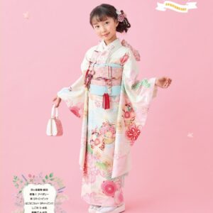 式部浪漫7歳きもの　絵羽　梅毬1【アイボリー】