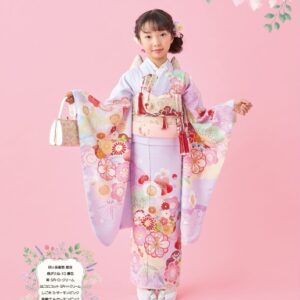 式部浪漫7歳きもの 絵羽 梅がさね10【藤色】